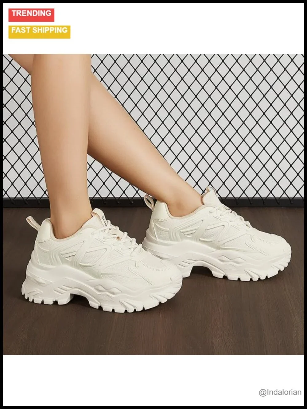 Chunky Platform Sneakers for Women Comfortable Lace Up Walking Shoes